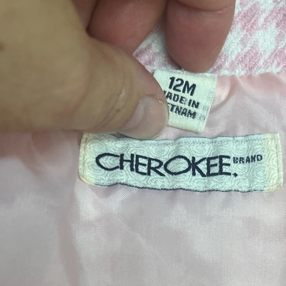 Pink and white checkered baby blazer. Size 12 months. Like new!
